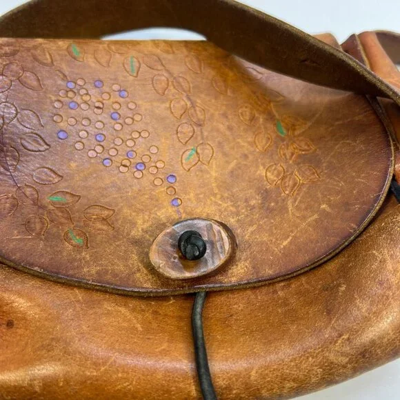 Lagerfeld Brown Leather Toiletry Bag Men's Travel Dopp Kit Zip Pouch Vintage - Picture 3 of 7